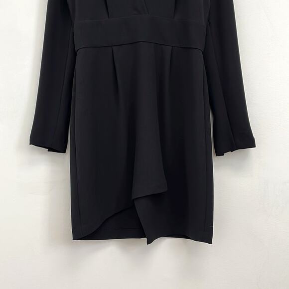 A.L.C. Mara Long Sleeve Structured Asymmetrical Hem Crepe Mini Dress - Size 10 - Picture 8 of 14